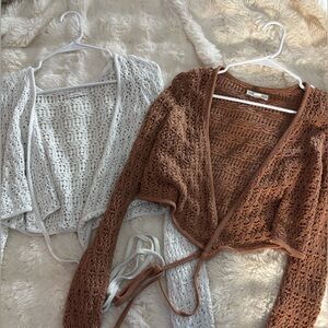 cropped crochete tie tops